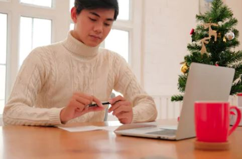 Male writing to his pen pal