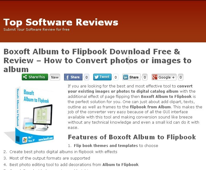 Boxoft Album to Flipbook Review from top software reviews'