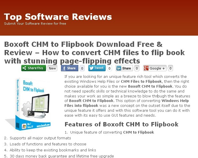 Boxoft CHM to Flipbook Reviews from top software reviews'