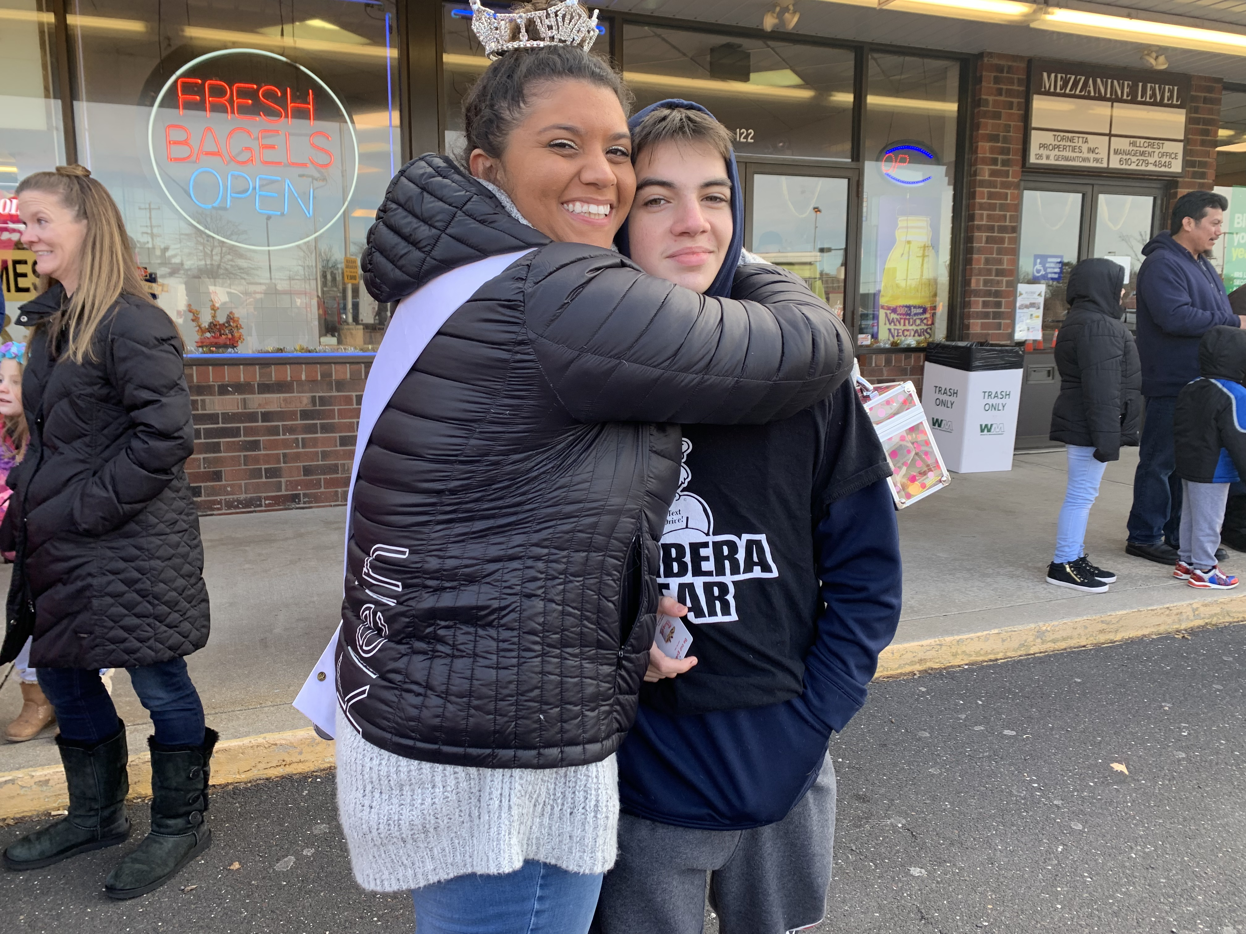 Gary Barbera and the Barbera Bear Thank the East Norriton an