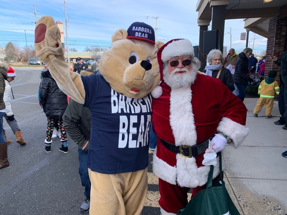Gary Barbera and the Barbera Bear Thank the East Norriton an