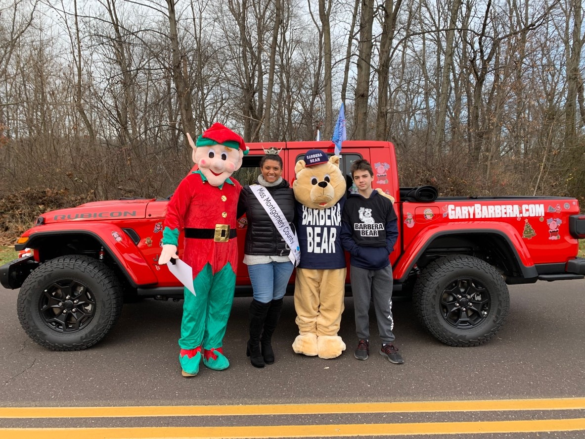 Gary Barbera and the Barbera Bear Thank the East Norriton an