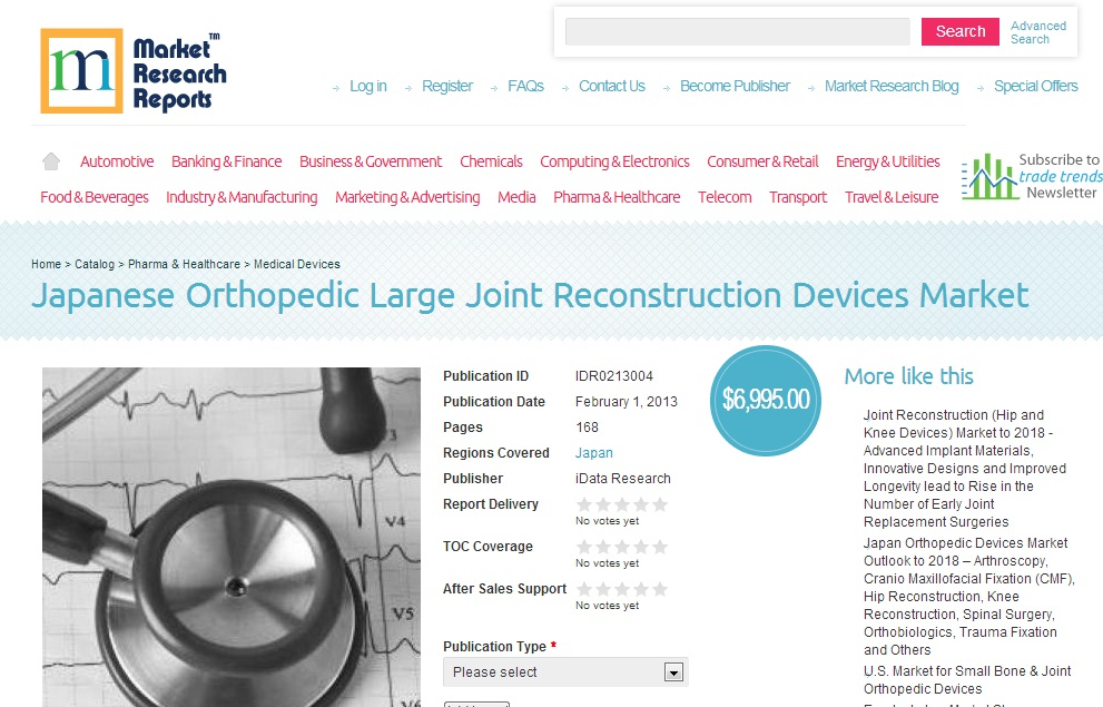 Japanese Orthopedic Large Joint Reconstruction Devices Marke'