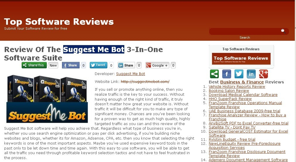 Suggest Me Bot Review'