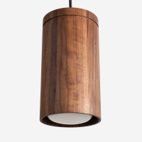 Large Wood Cylinder Pendant Light from Wilbur Davis Studios