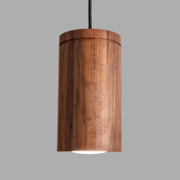 Large Wood Cylinder Pendant Light from Wilbur Davis Studios