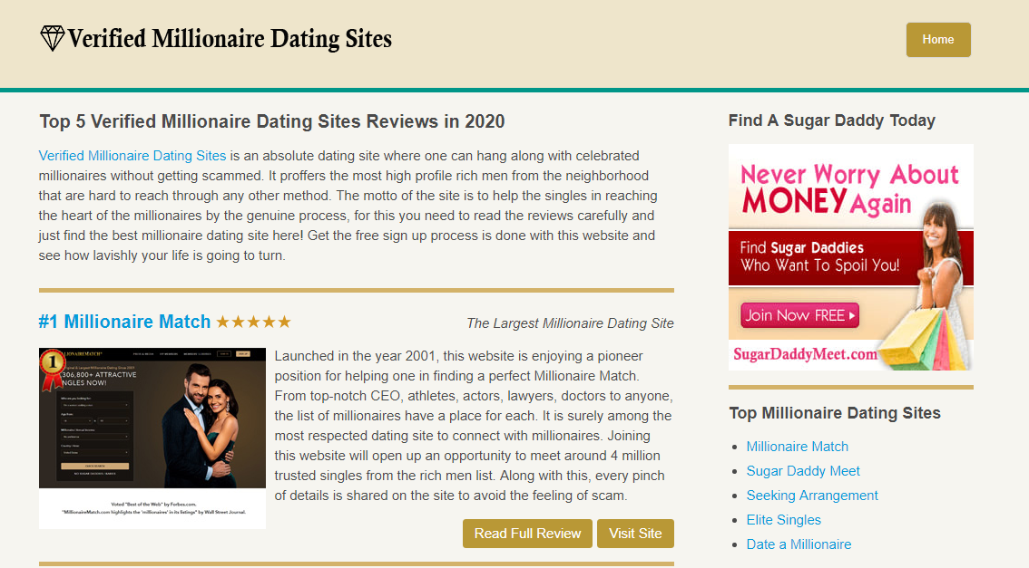 VERIFIED MILLIONAIRE DATING SITES