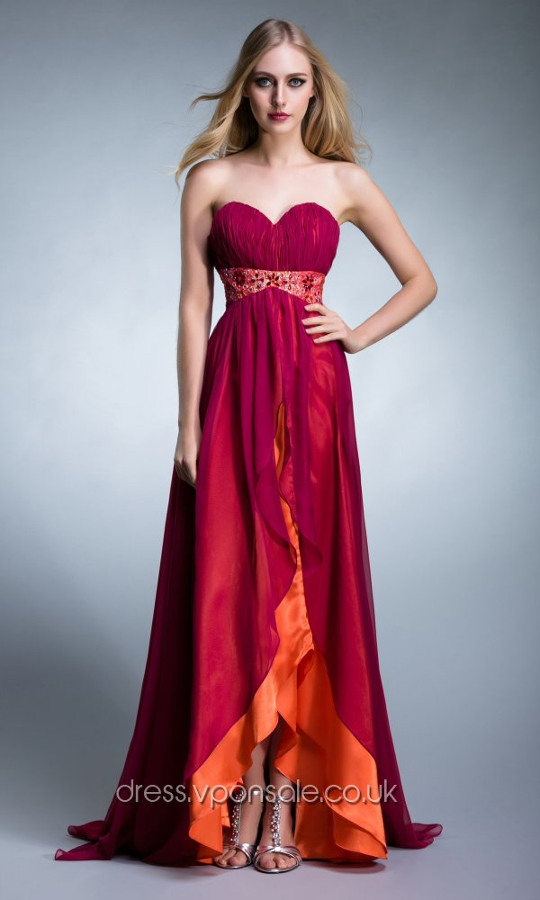 Elegant Long Red Formal Dress'