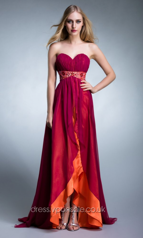 Elegant Long Red Formal Dress'