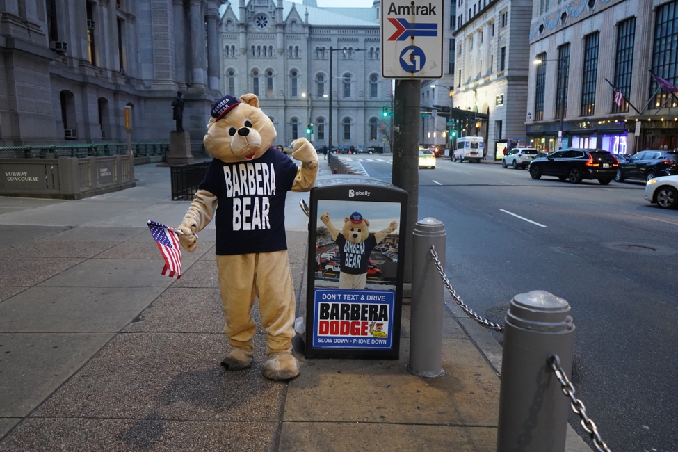 High-Five the Barbera Bear at the Philadelphia Auto Show and