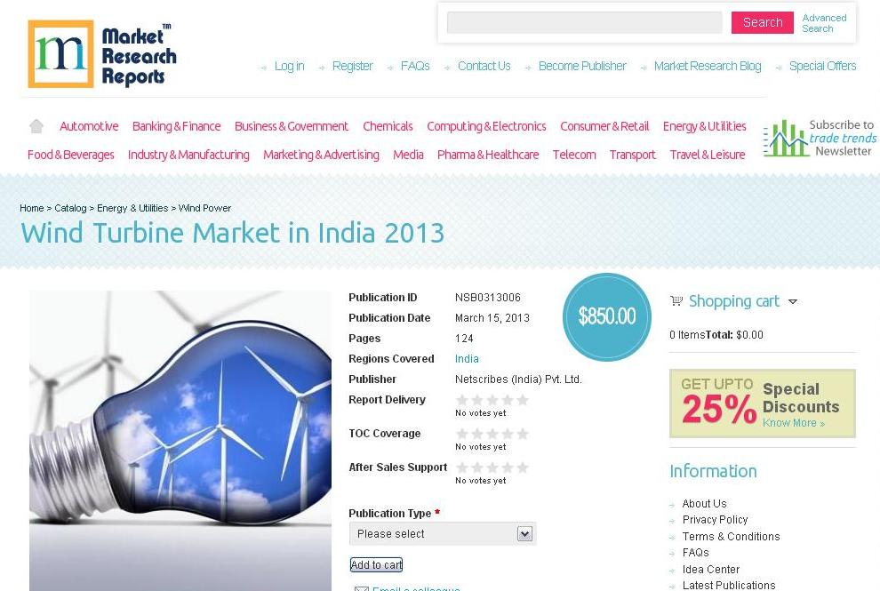 Wind Turbine Market in India 2013'