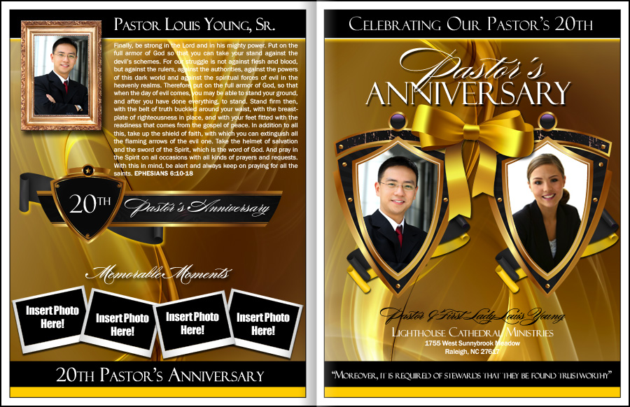 Pastor Appreciation Program Cover - Printable Templates