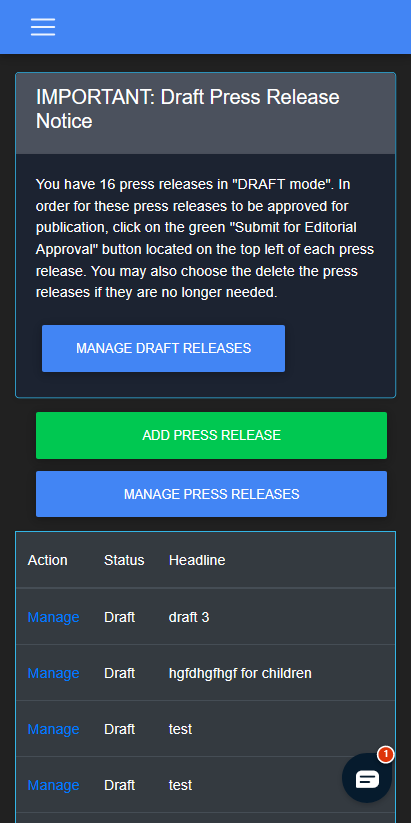 ReleaseWire 2020.1 - Account Manager Dark Mode / Mobile'