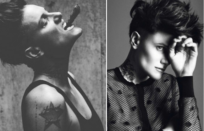 Female Casey Legler Models Male Fashion'