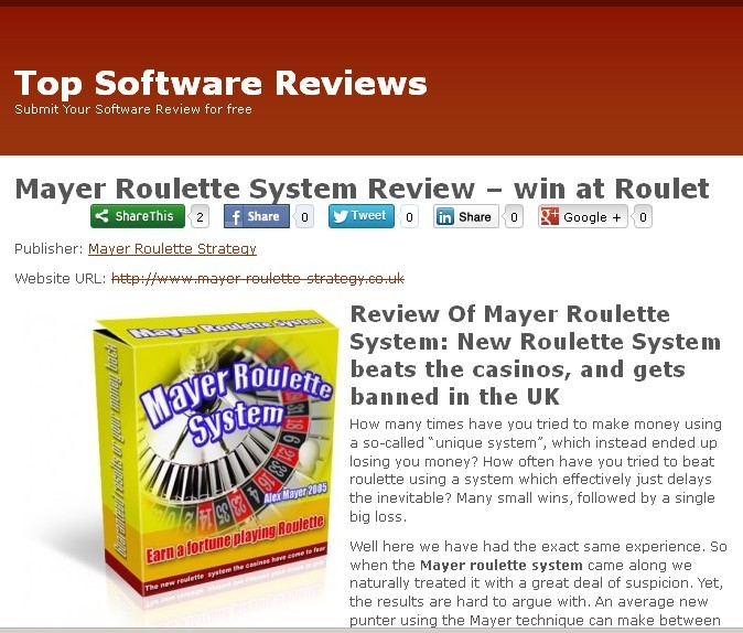 Mayer Roulette System Review'