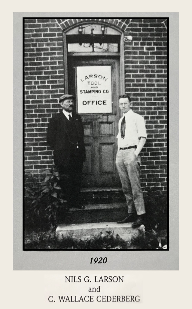 Nils Larson and C.W. Cederberg Outside Larson in 1920