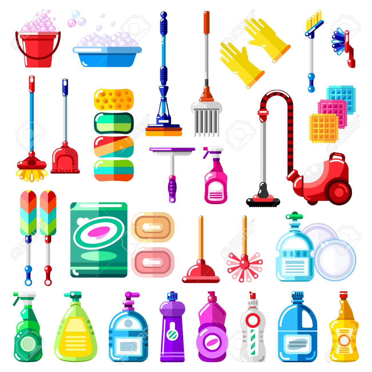 household cleaning tools'