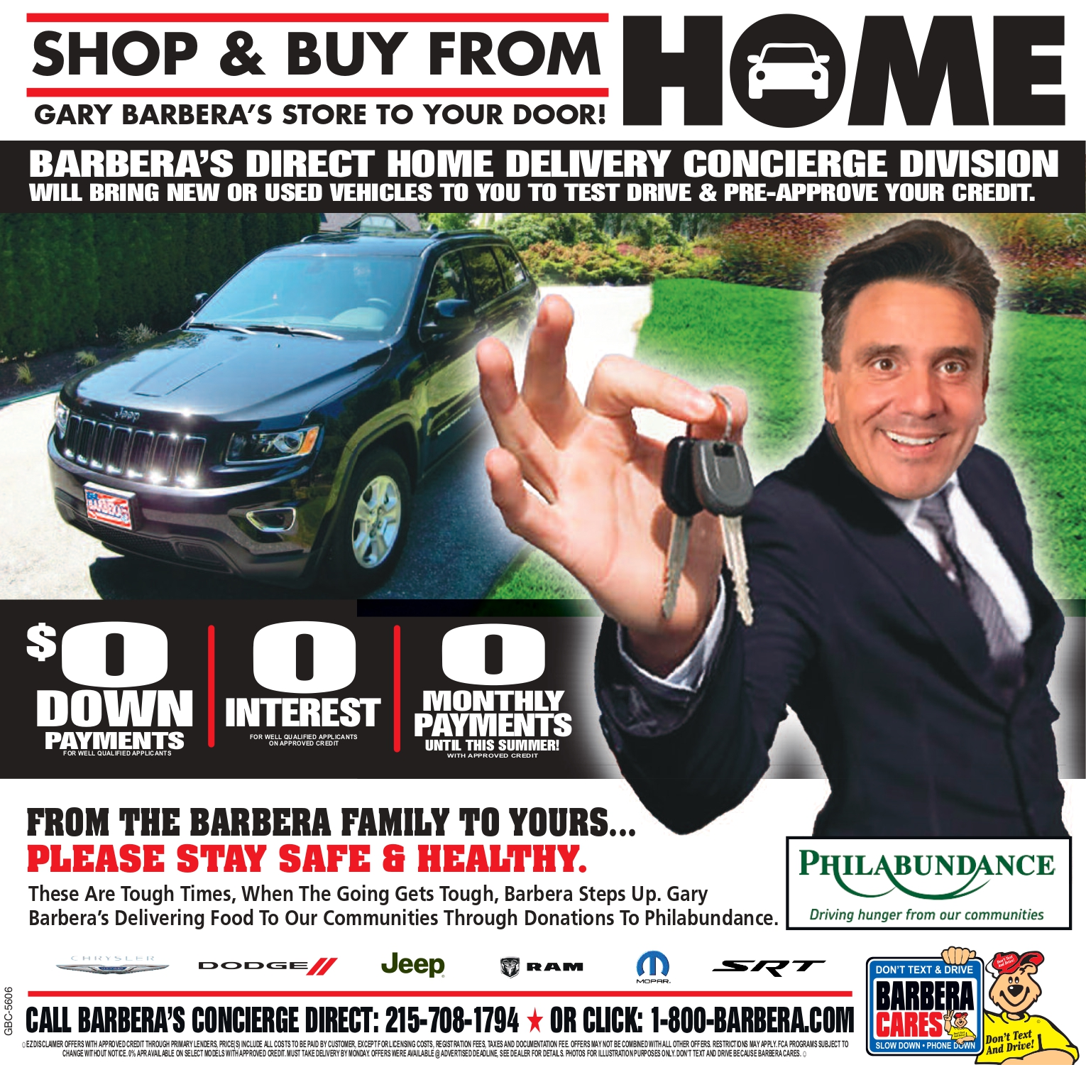 Benefiting Philabundance - Barbera Is Offering to Service Yo