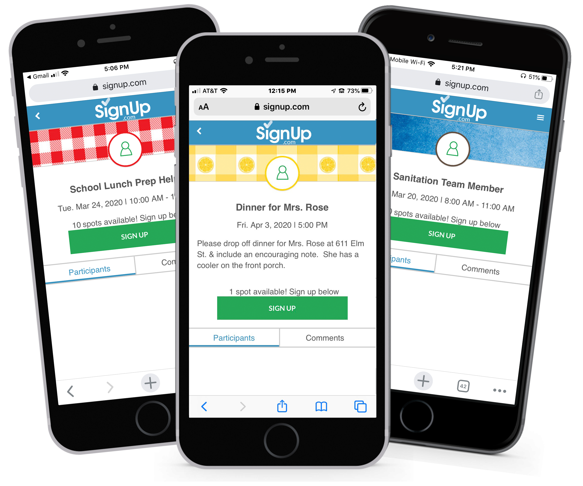 Mobile SignUp Examples