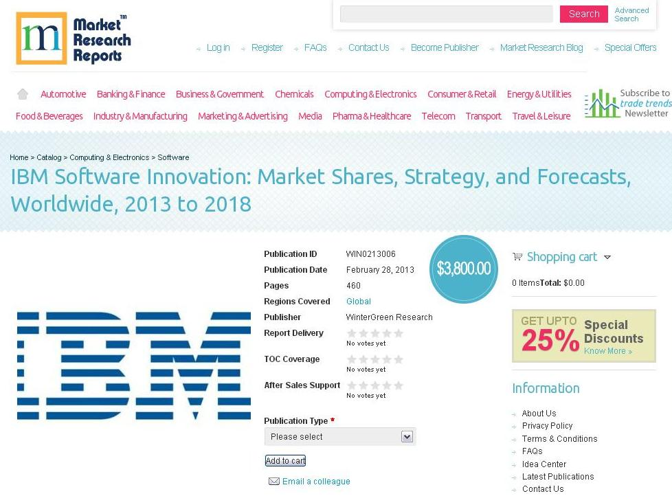 IBM Software Innovation: Market Shares, Strategy, and Foreca'