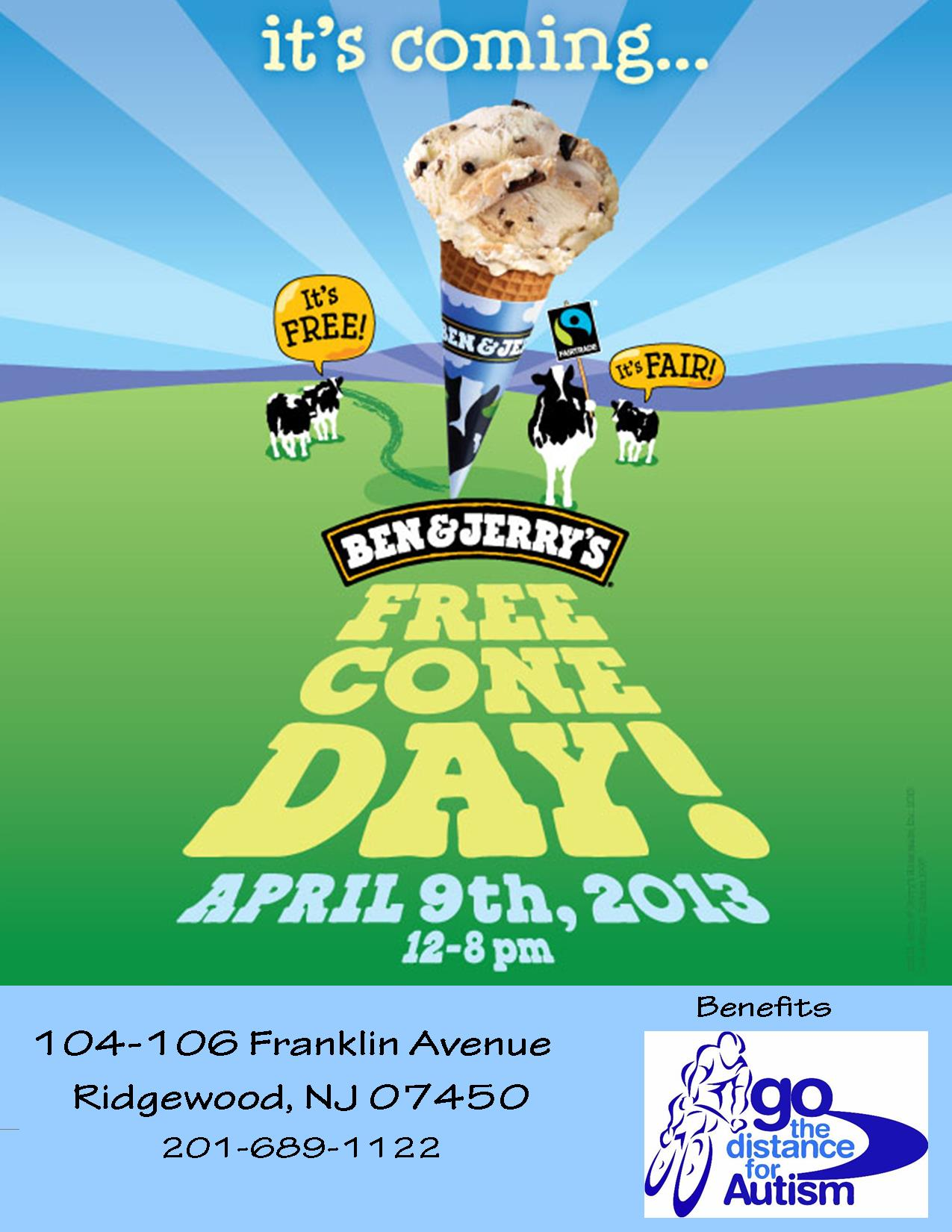 Free Cone Day & Go the Distance for Autism'