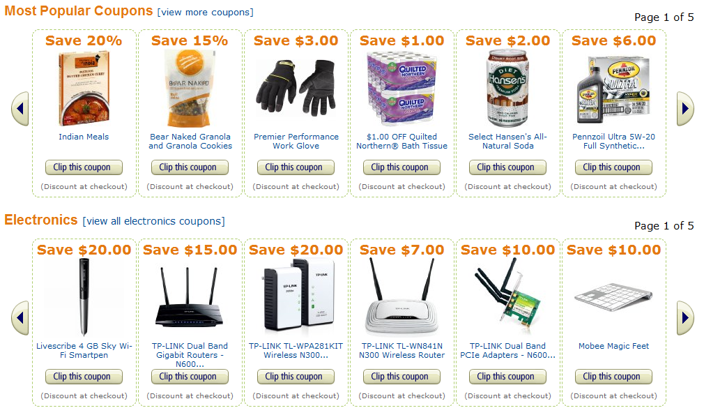 Some Amazon promotional coupon codes'