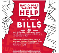 Gary Barbera and Radio 104.5 Want to Pay Your Bills for a Ch