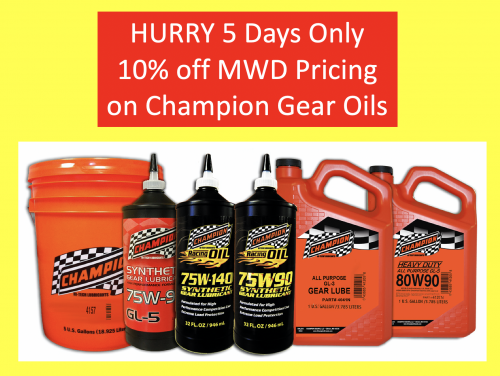 Champion Brands Expands Product Offering of Gear Oils'