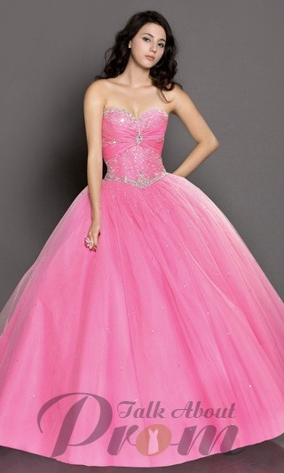 Lovely Pink Strapless Princess Prom Dress TPD159'