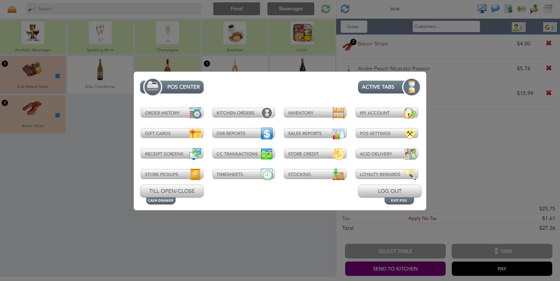 ACID POS Restaurant and Bar Software Screenshot 2