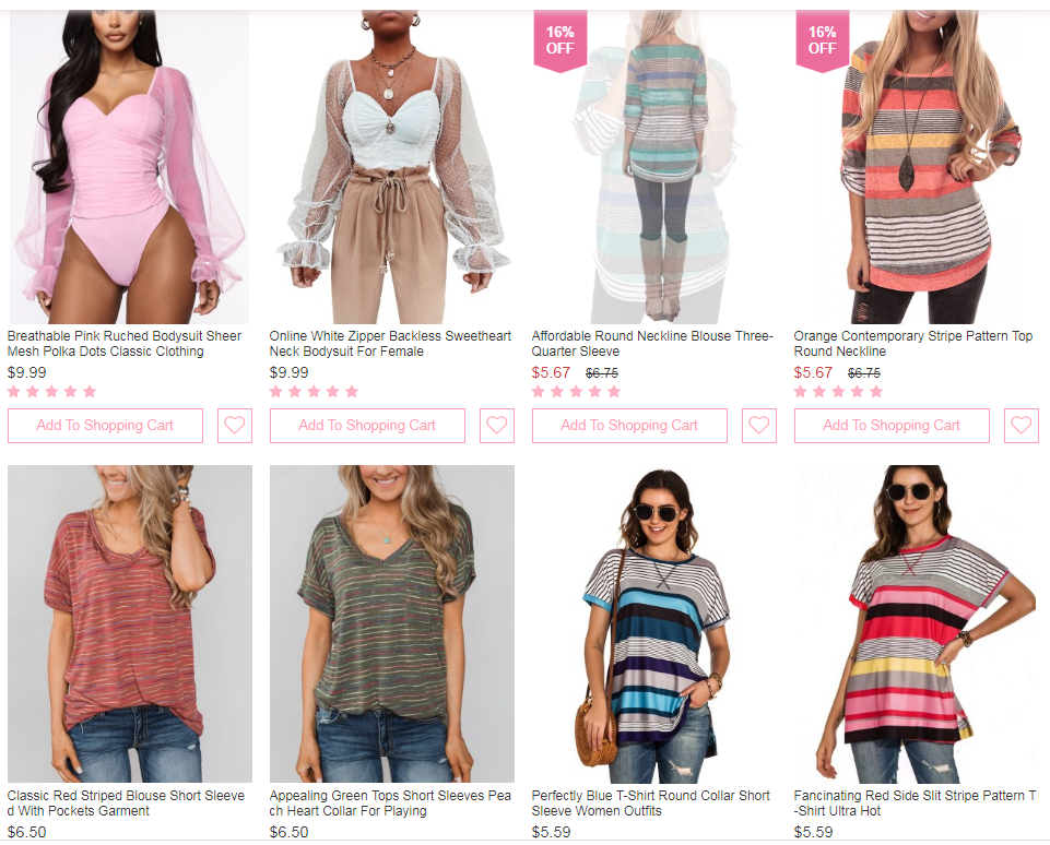 Fashion cheap trendy women's clothing'