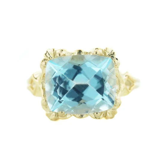 Blue Topaz Large - 14K Yellow Gold'
