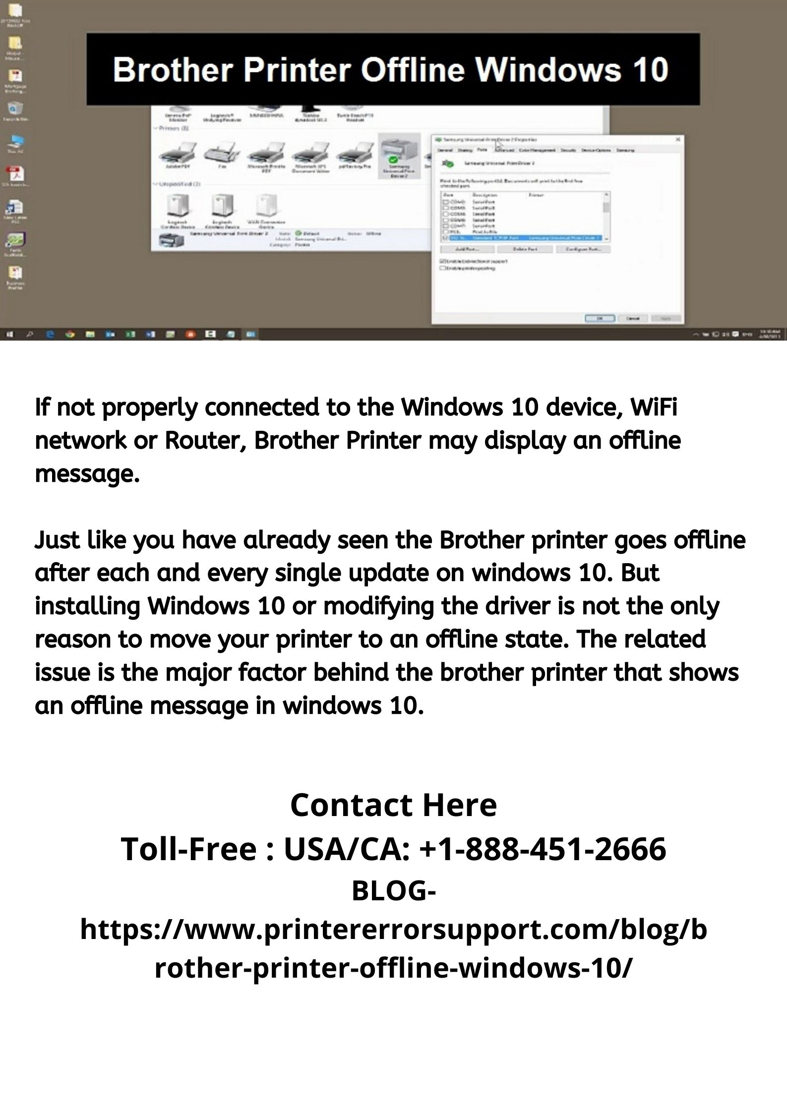 Brother Printer Offline Windows 10