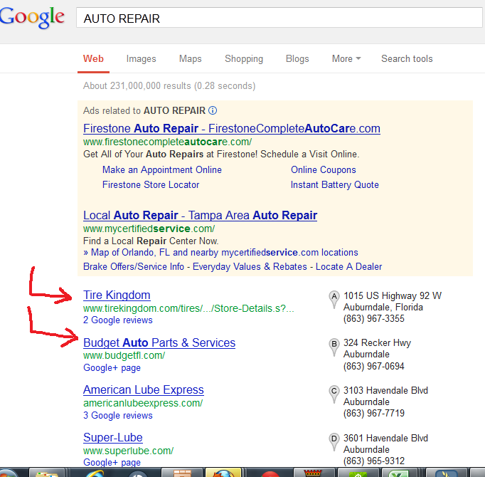 Get your local business website shown right here'