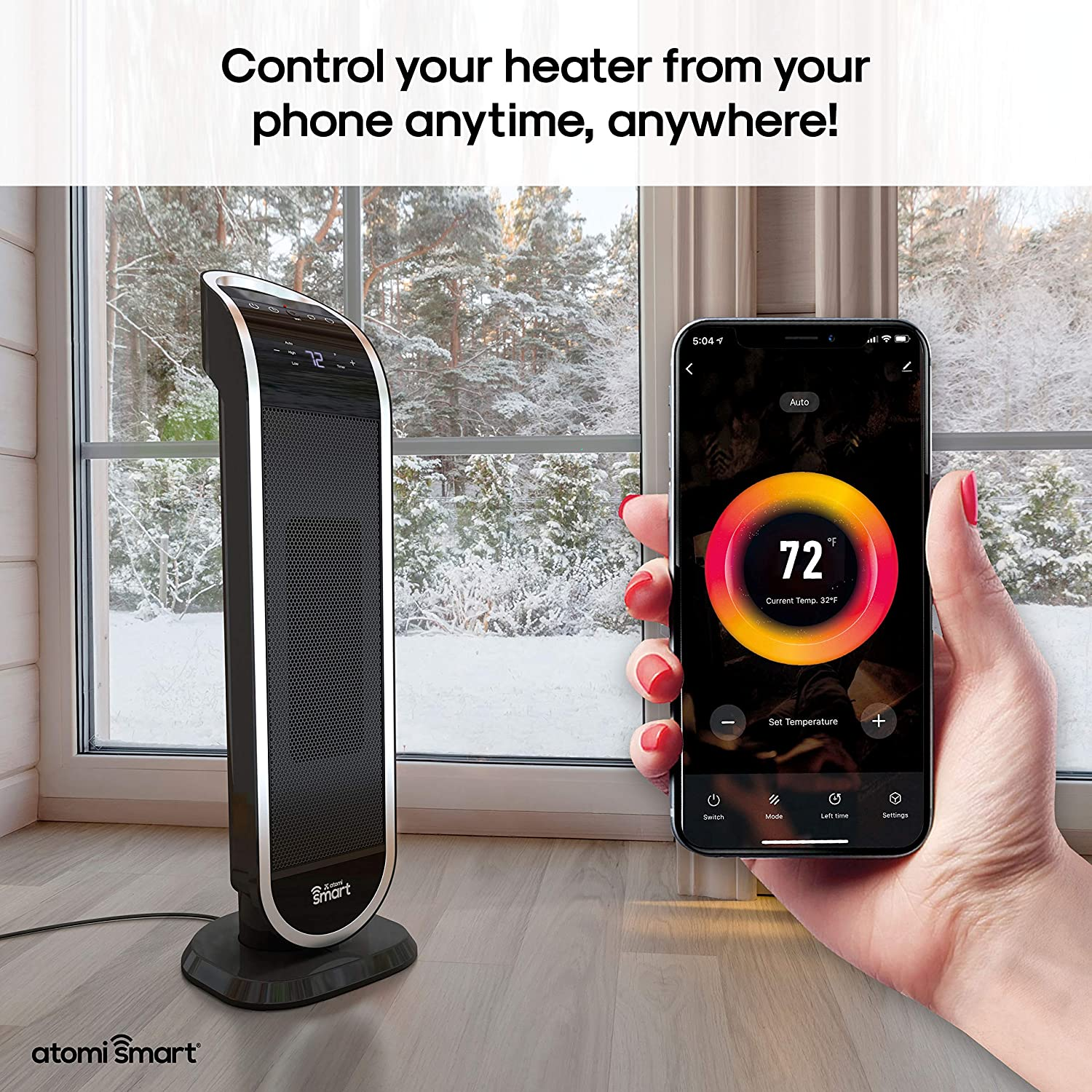 Smart WiFi Tower Heater From Atomi Smart