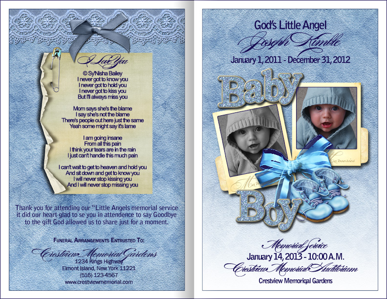 baby boy funeral program