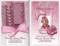 baby girl funeral program