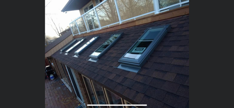 Full roof replaced with skylight windows'