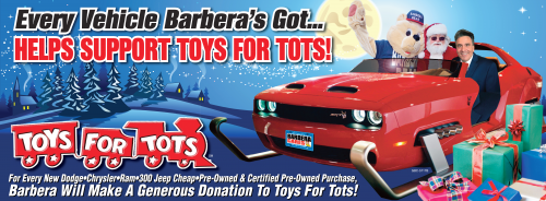 Barbera Cares and Toys for tots'