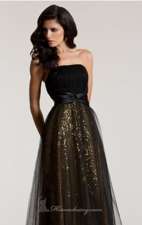 strapless tulle sequined dress nika formals Nika 8011 Dress'