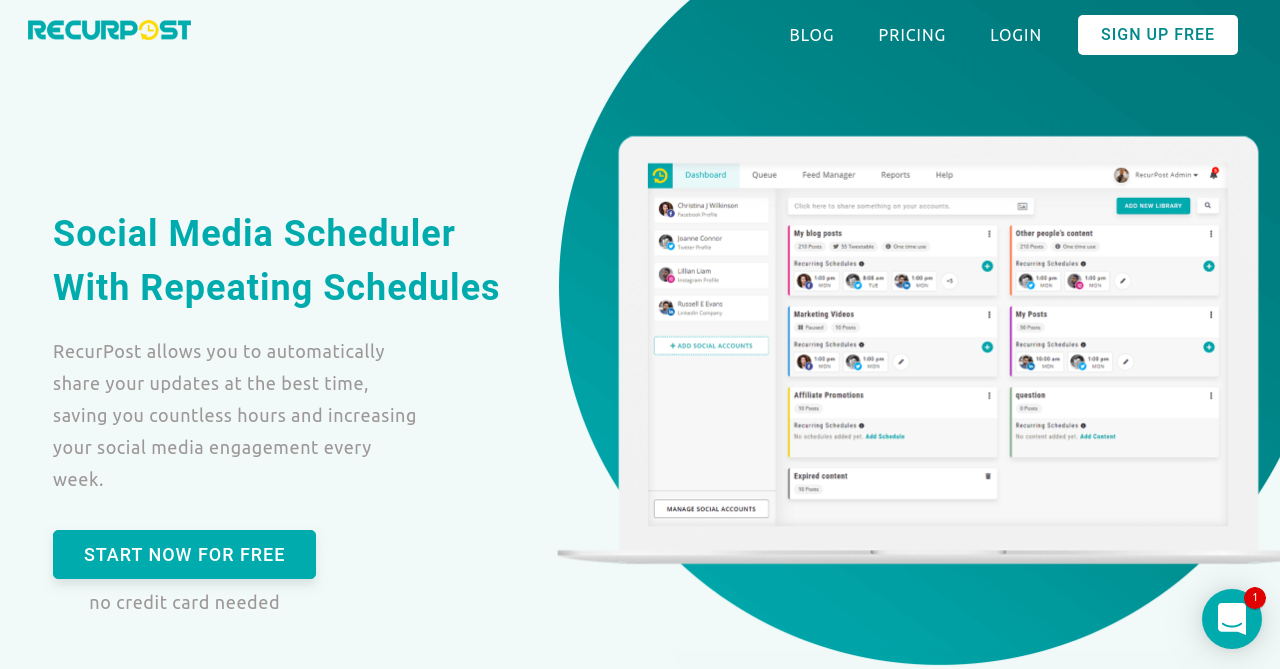 RecurPost - Social Media Scheduler With Repeating Schedules'