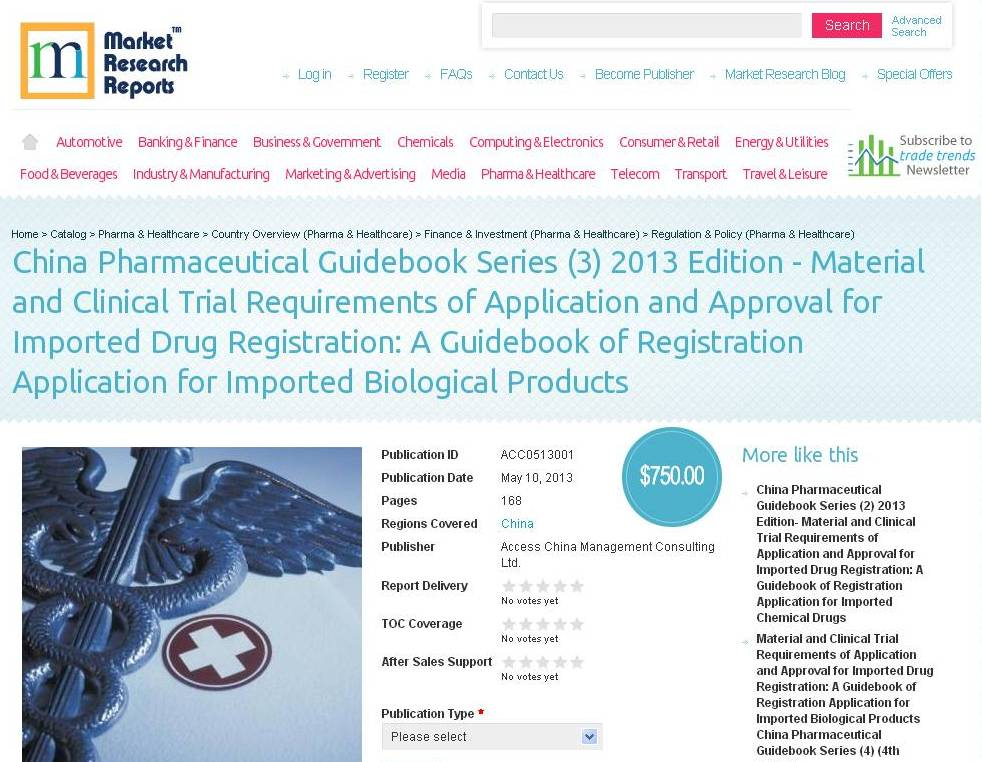 China Pharmaceutical Report Series 2013'