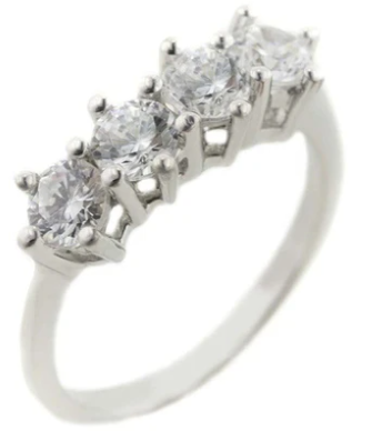 Four Stone White Sapphire Band