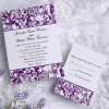 Classic damask purple and white wedding invitations EWI031'