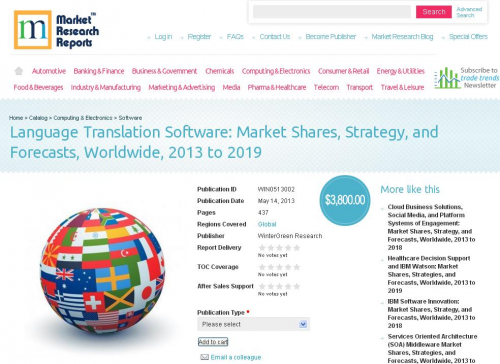 Industry Report on Language Translation Software 2013 - 19'