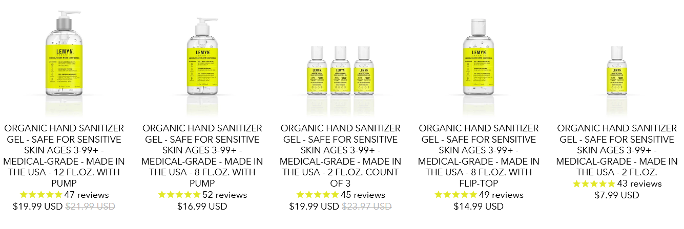 Shop Organic Medical-Grade Hand Sanitizers - Lemyn Organics'