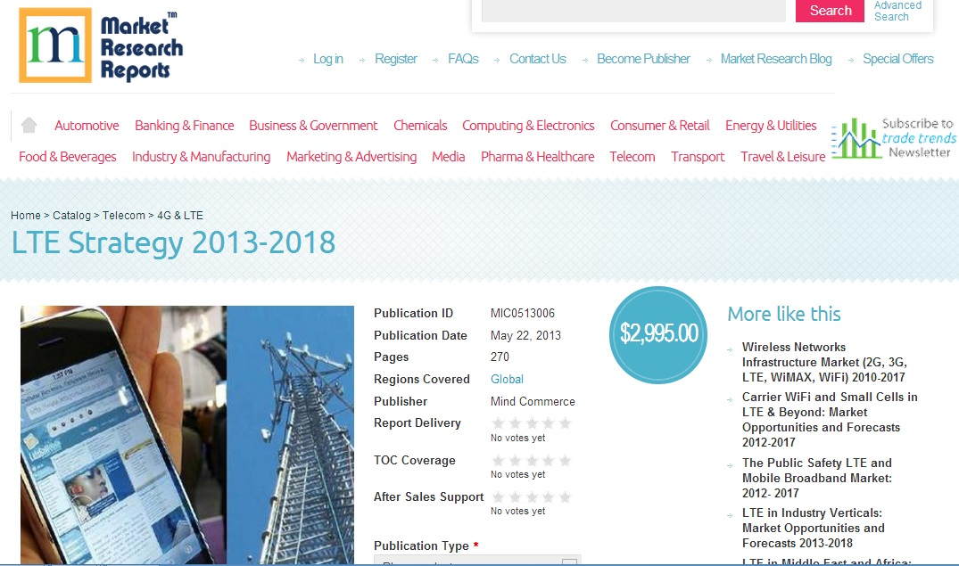 Global LTE Strategy 2013-2018'