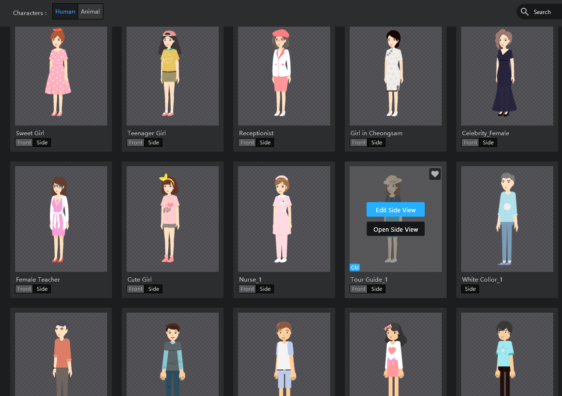 mango animate character maker - free built-in characters