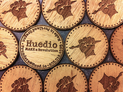 Wooden Coin Business Cards'