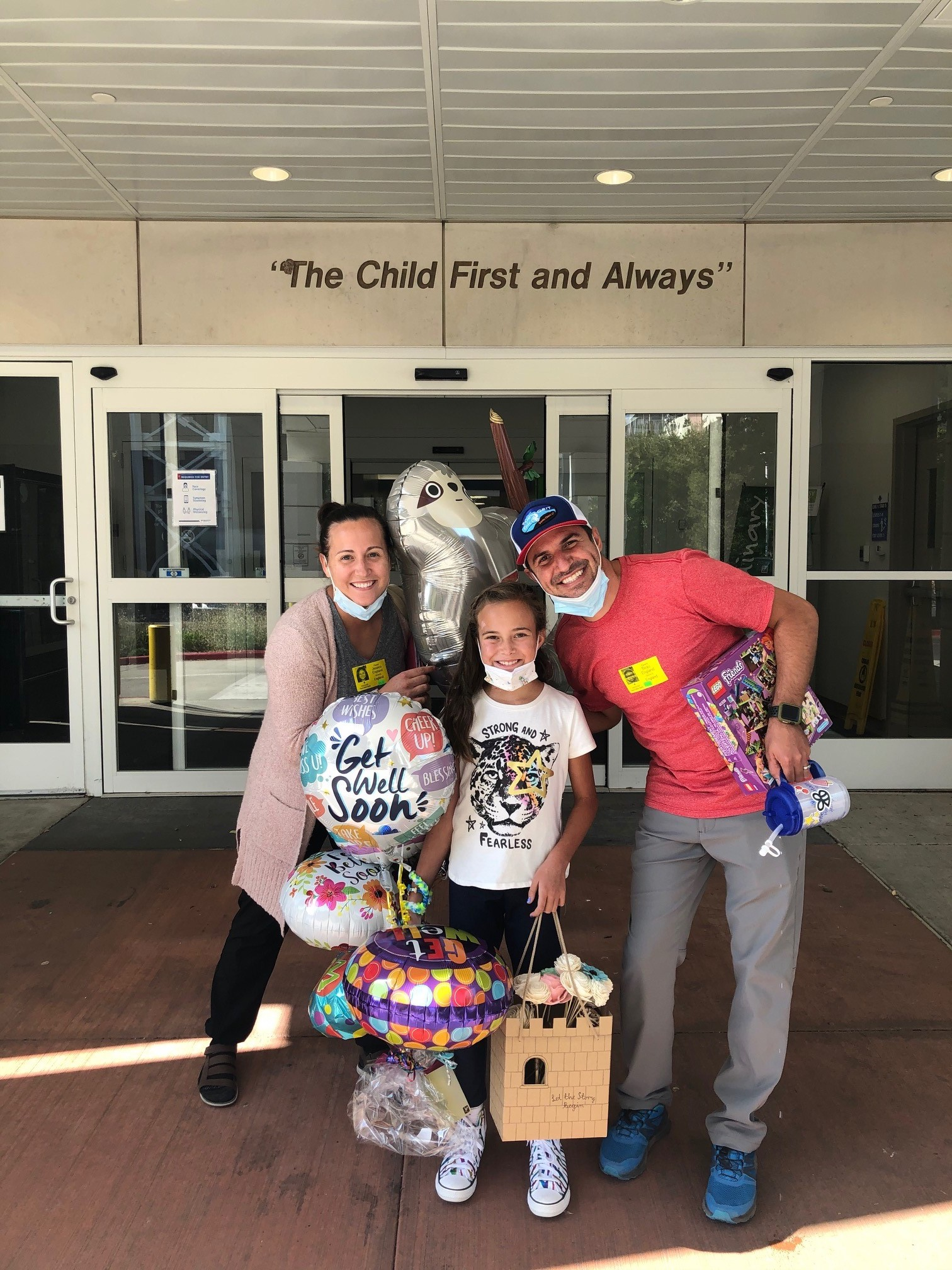 Emelia and family at Primary Children's Hospital'